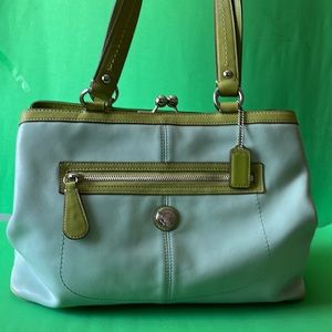 COACH -Beautiful mint green with olive trim.